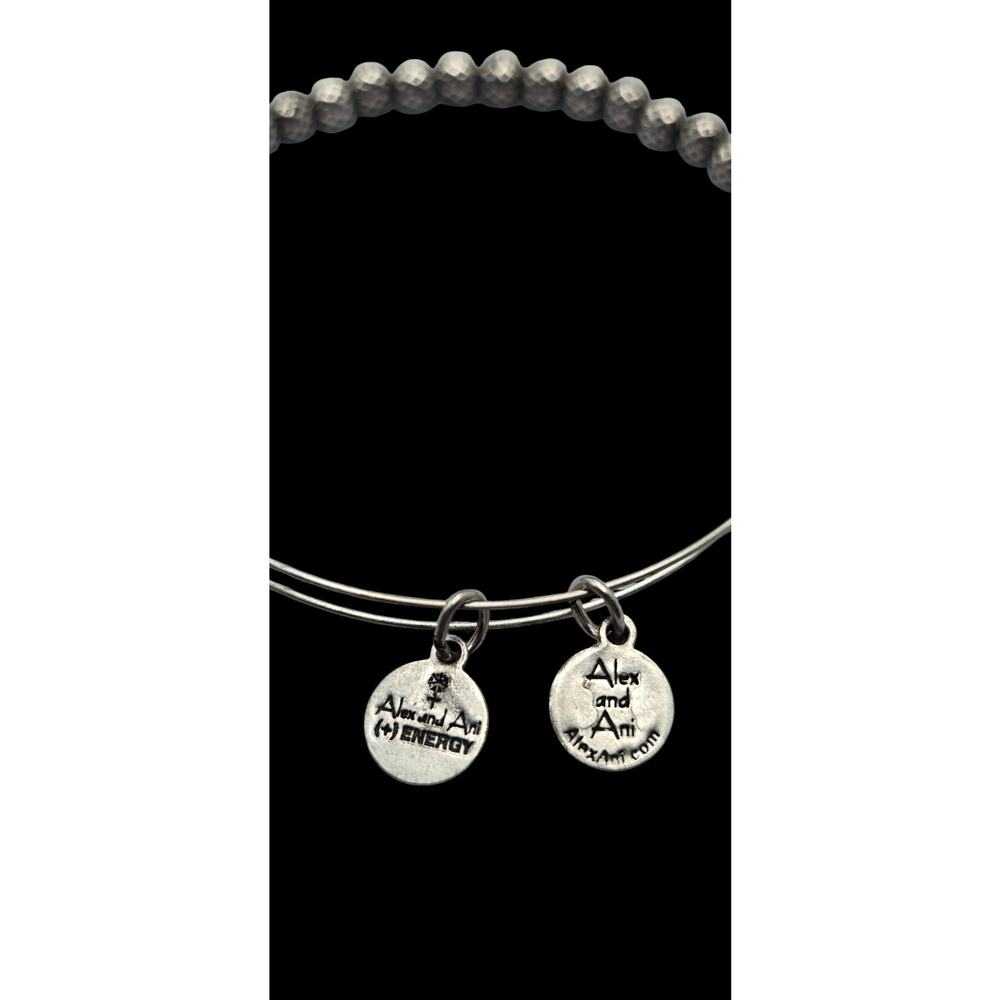 Alex and Ani Beaded Silver-Tone Energy Charm Bracelet - Picture 5 of 9